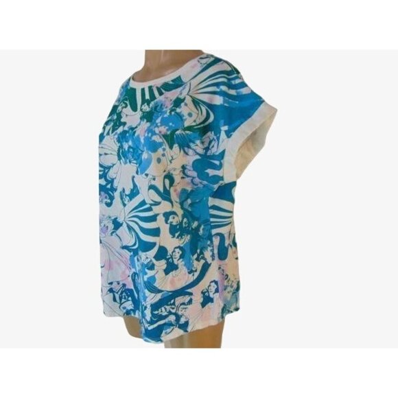 Disney Store Womens Splatter Princess Print Light Sweatshirt Knit Top XL Organic - Picture 2 of 8